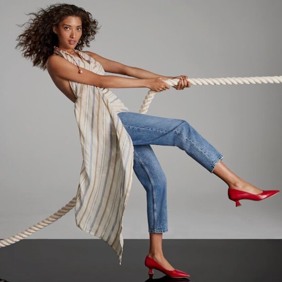 Franco Sarto Diva Red Leather Low Heel Pumps – NWT, Size 7 - Picture 3 of 8